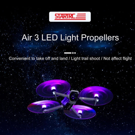 Hélices de bajo STARTRC 2 pares de lámpara de flash LED de color ruido para DJI Air 3 (transparente) — imagen 2