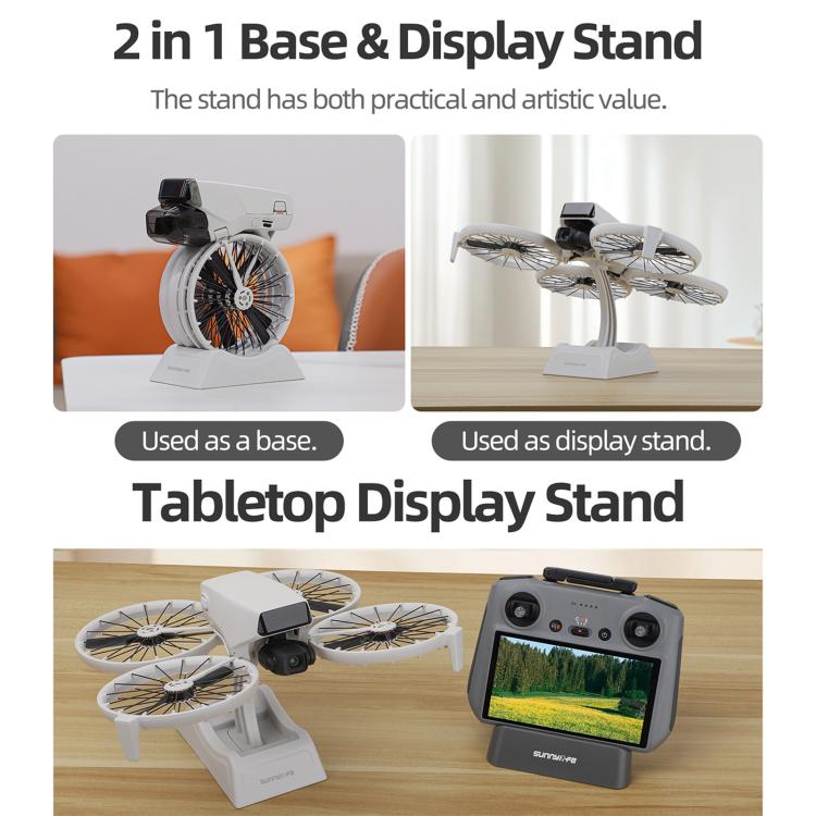 Soporte de exhibición de escritorio 2 en 1, soporte de base para drones para DJI Flip (gris) — imagen 4