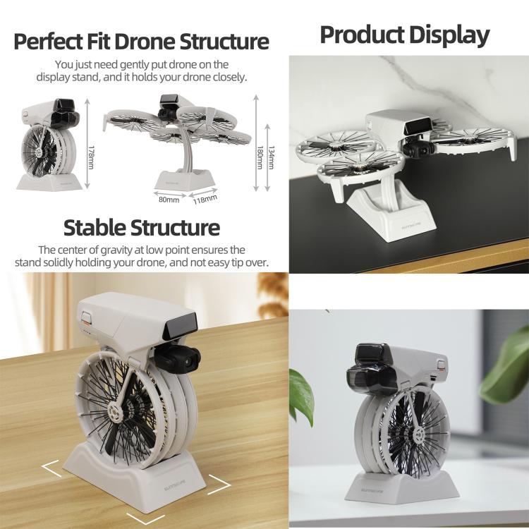 Soporte de exhibición de escritorio 2 en 1, soporte de base para drones para DJI Flip (gris) — imagen 5