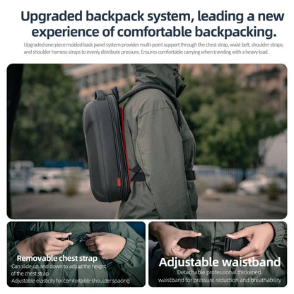 Mochila con bolso de hombro impermeable y carcasa dura STARTRC para DJI Mavic 3 Pro / Mavic 3 Classic / Mini 4 Pro y más (ne…