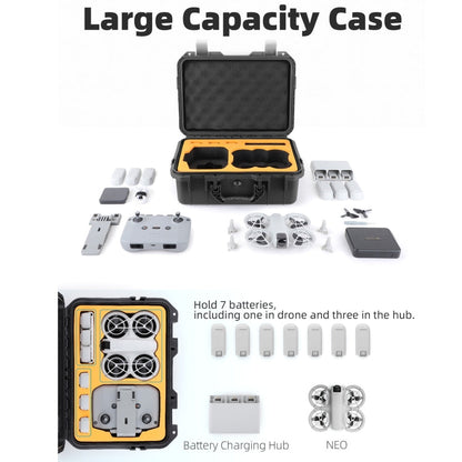Estuche de seguridad, resistente al agua y a los golpes, estuche rígido para viajes para DJI Neo (negro) — imagen 3