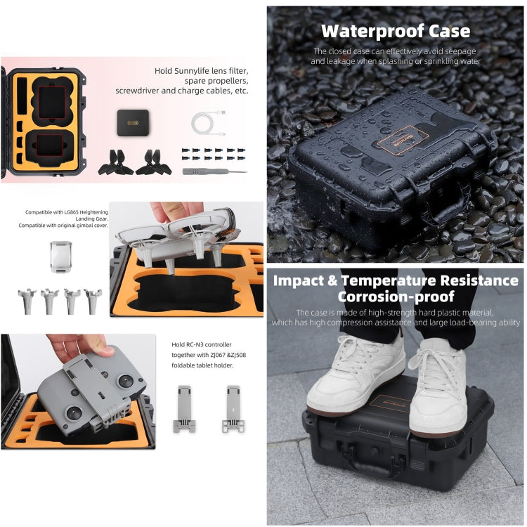 Estuche de seguridad, resistente al agua y a los golpes, estuche rígido para viajes para DJI Neo (negro) — imagen 4