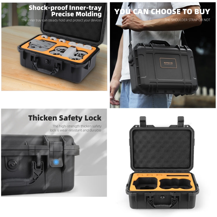 Estuche de seguridad, resistente al agua y a los golpes, estuche rígido para viajes para DJI Neo (negro) — imagen 5