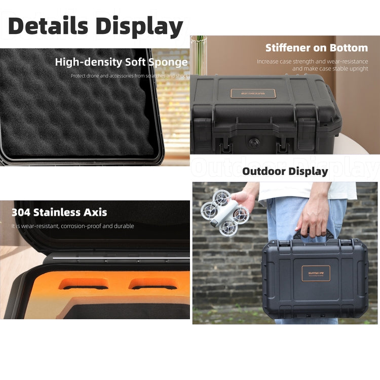 Estuche de seguridad, resistente al agua y a los golpes, estuche rígido para viajes para DJI Neo (negro) — imagen 6