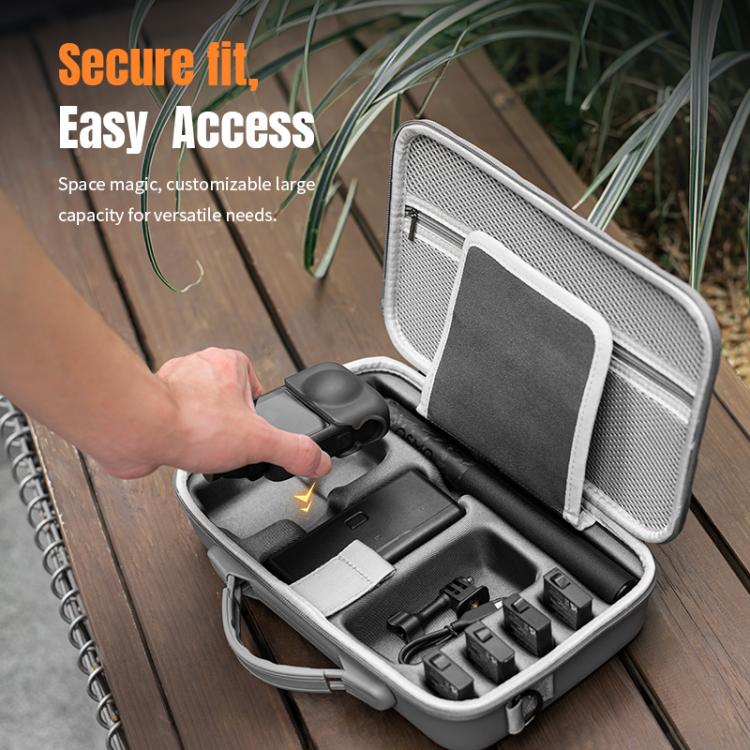 Bolso de mano portátil de PU, kit completo para DJI Osmo 360 (gris) — imagen 15