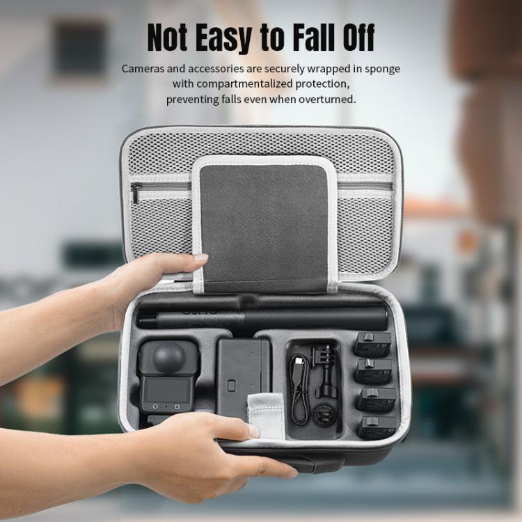 Bolso de mano portátil de PU, kit completo para DJI Osmo 360 (gris) — imagen 16