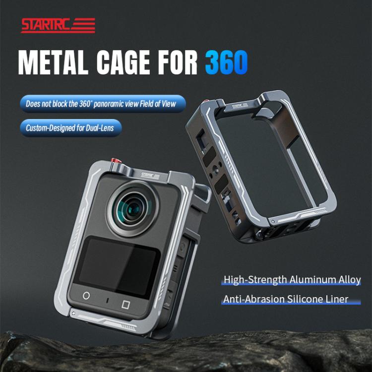 Marco de jaula metálica con zapata fría para DJI Osmo 360 (gris) — imagen 5