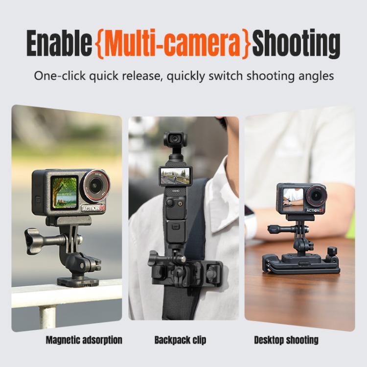 Soporte magnético para mochila STARTRC para cámaras de acción /GoPro para DJI Osmo 360 (negro) — imagen 4