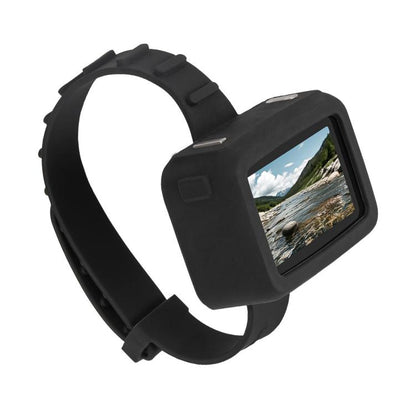 Correa de muñeca de expansión, funda protectora de silicona, correa para bicicleta, collar para gato (negro)