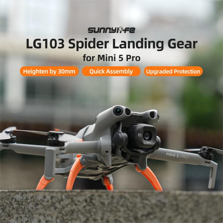 Soporte Extensiones de para tren de aterrizaje elevado Sunnylife para DJI Mini 5 Pro (gris-naranja) — imagen 3