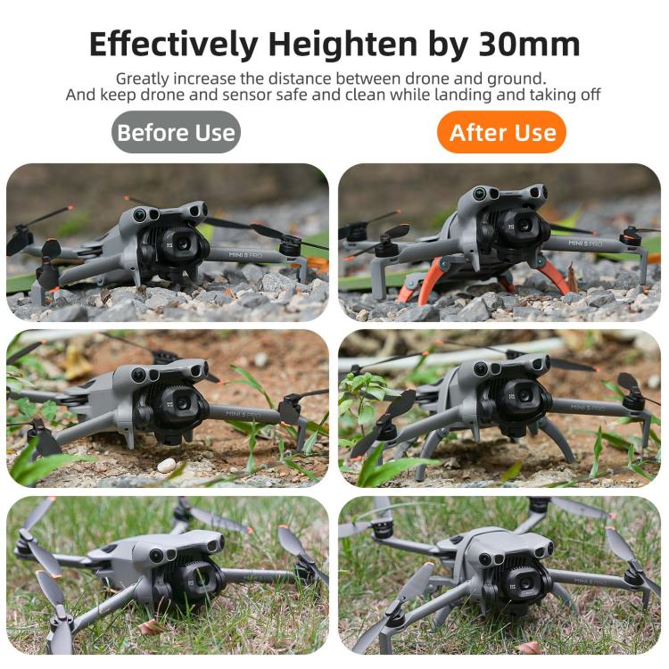 Soporte Extensiones de para tren de aterrizaje elevado Sunnylife para DJI Mini 5 Pro (gris-naranja) — imagen 6