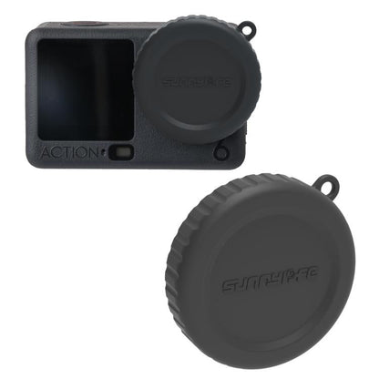 Funda protectora de silicona antiarañazos para lente de cámara Sunnylife para DJI Osmo Action 6 (negra)