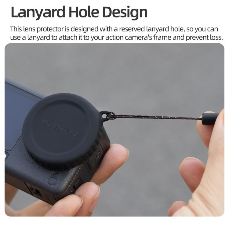 Funda protectora de silicona antiarañazos para lente de cámara Sunnylife para DJI Osmo Action 6 (negra) — imagen 7
