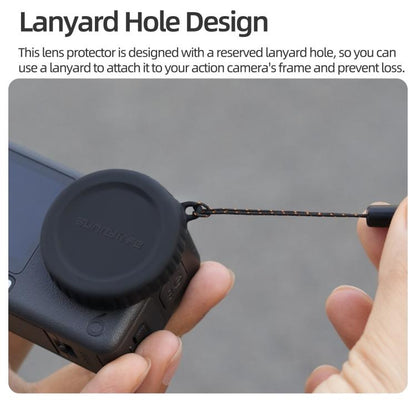 Funda protectora de silicona antiarañazos para lente de cámara Sunnylife para DJI Osmo Action 6 (negra) — imagen 7
