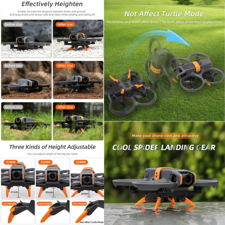 Soporte de engranajes de araña Sunnylife LG797 Extensiones de tren de aterrizaje Pata de elevados para DJI Avata 2 (gris) —…