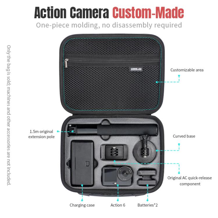 Bolsa de hombro para guardar el kit de fotografía STARTRC para DJI Osmo Action 6 (negra) — imagen 5