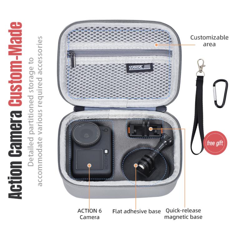 Bolsa de transporte portátil STARTRC Mini Standard Combo Bag para DJI Osmo Action 6 (Gris) — imagen 10