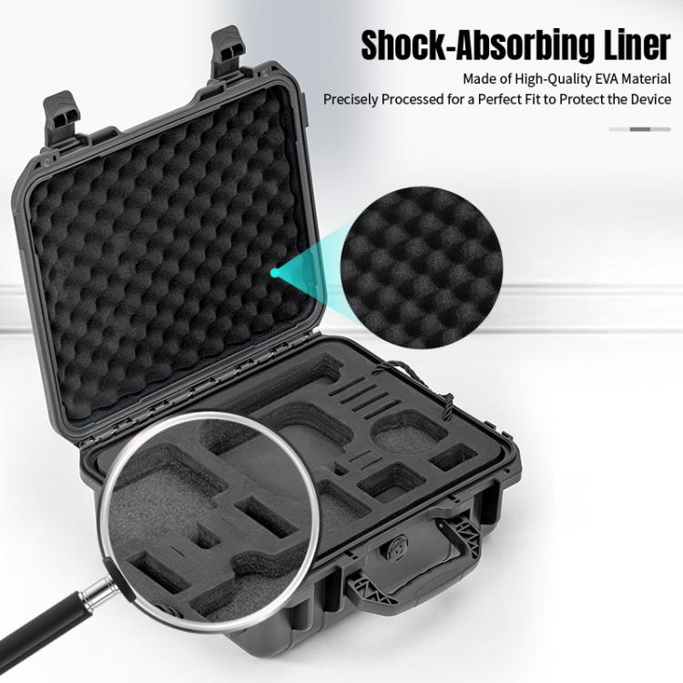 Maletín de almacenamiento de doble capa STARTRC impermeable de EVA ABS para DJI Osmo Action 6 / Osmo Action 3 (negro) para D…