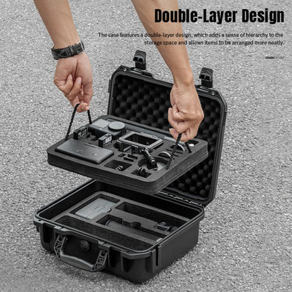 Maletín de almacenamiento de doble capa STARTRC impermeable de EVA ABS para DJI Osmo Action 6 / Osmo Action 3 (negro) para D…