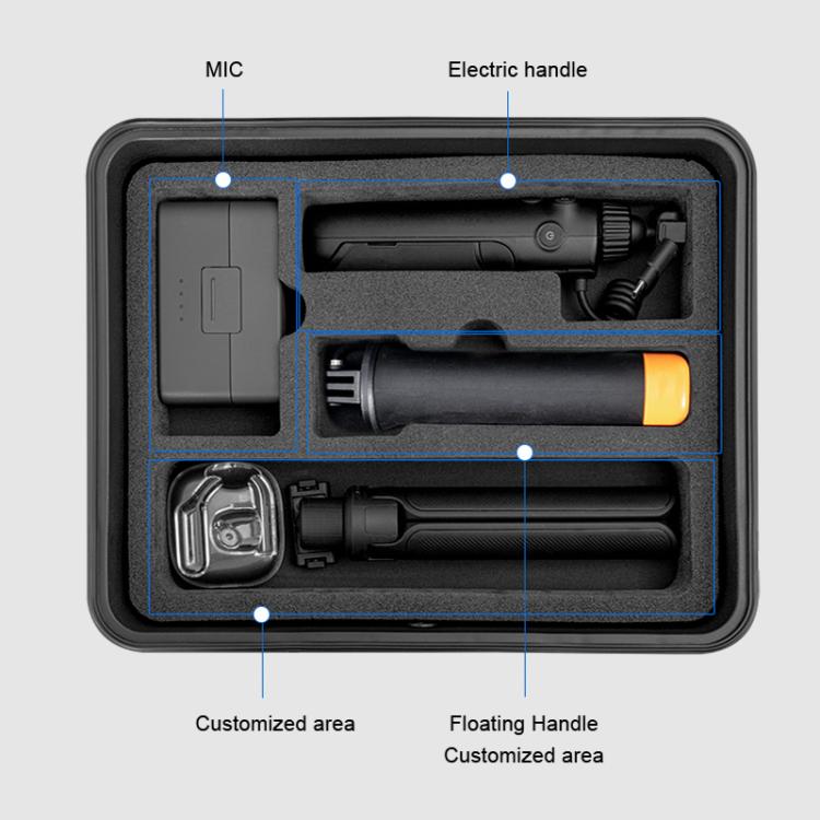 Maletín de almacenamiento de doble capa STARTRC impermeable de EVA ABS para DJI Osmo Action 6 / Osmo Action 3 (negro) para D…