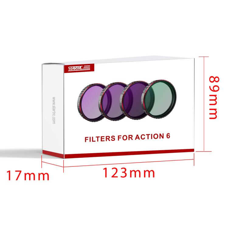 Filtro de lente para cámara STARTRC 4 en 1 CPL ND8 ND16 ND32 para DJI Osmo Action 6 — imagen 4