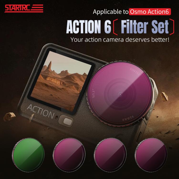 Filtro de lente para cámara STARTRC 4 en 1 CPL ND8 ND16 ND32 para DJI Osmo Action 6 — imagen 9