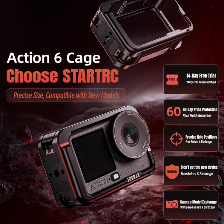 Jaula metálica STARTRC con zapata fría para DJI Osmo Action 6 (negra) — imagen 10