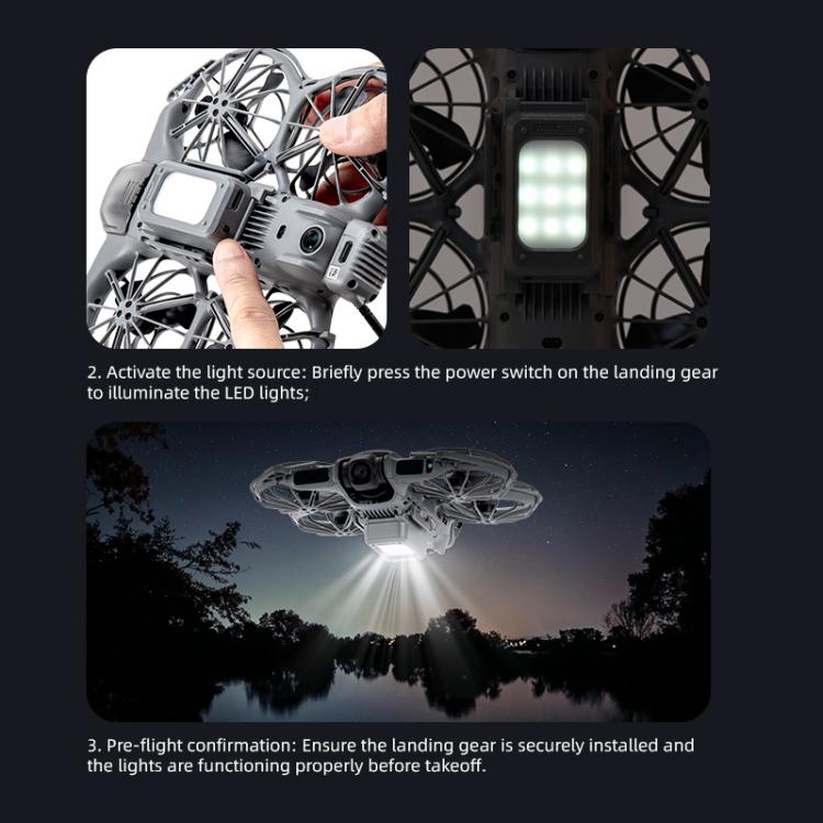 Soporte de entrenamiento para tren de aterrizaje elevado con luz LED STARTRC para DJI Neo (negro) — imagen 16