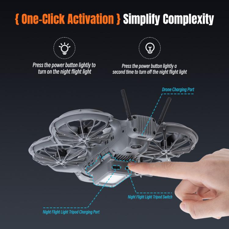 Soporte de entrenamiento para tren de aterrizaje elevado con luz LED STARTRC para DJI Neo (negro) — imagen 10