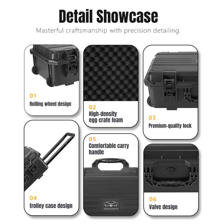 Estuche portátil impermeable y sellada con ruedas para DJI Mavic 4 Pro / Mavic 3 / Air 3 (negra) para DJI DJI Mavic 4 Pro, D…