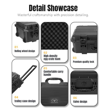 Estuche portátil impermeable y sellada con ruedas para DJI Mavic 4 Pro / Mavic 3 / Air 3 (negra) para DJI DJI Mavic 4 Pro, D…