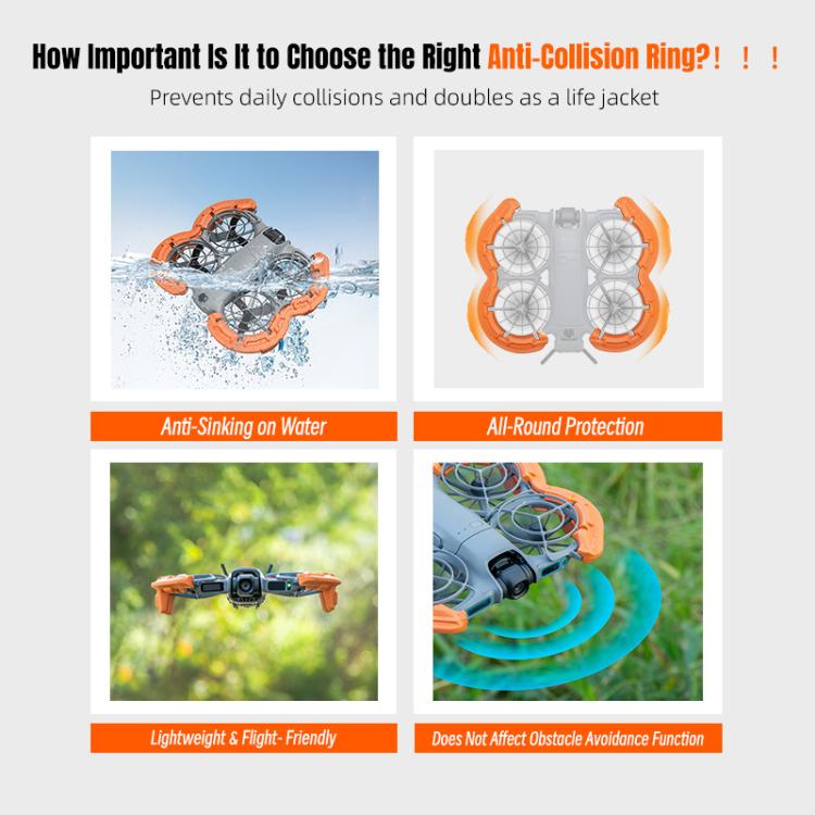 Hélice Parachoques protector de flotante antihundimiento ligero STARTRC para DJI Neo (naranja) — imagen 6
