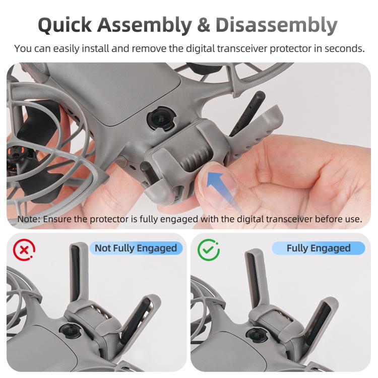 Protector de transceptor digital Sunnylife Hollow Design a prueba de golpes para DJI Neo (gris) — imagen 8