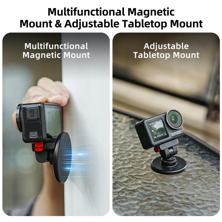 Base magnética de liberación rápida Sunnylife con inclinación ajustable de 1/4" a 180° para DJI Osmo 360 (negro) — imagen 5
