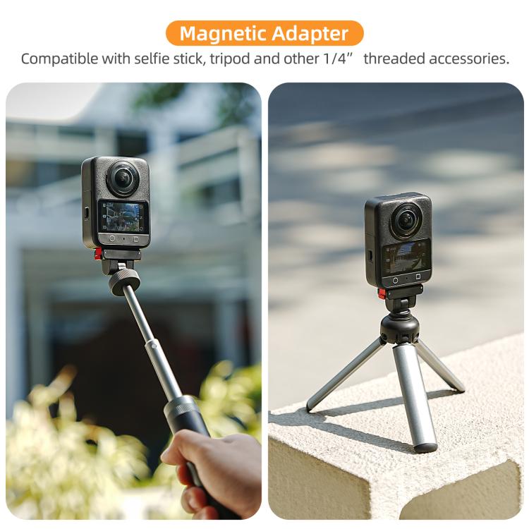 Base magnética de liberación rápida Sunnylife con inclinación ajustable de 1/4" a 180° para DJI Osmo 360 (negro) — imagen 10