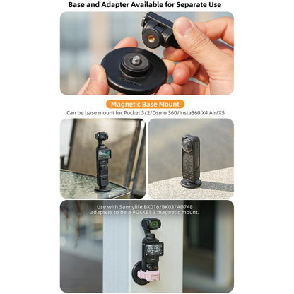 Base Sunnylife - magnética bidireccional de liberación rápida con inclinación de 1/4" y ajuste de 180° (negro) — imagen 10