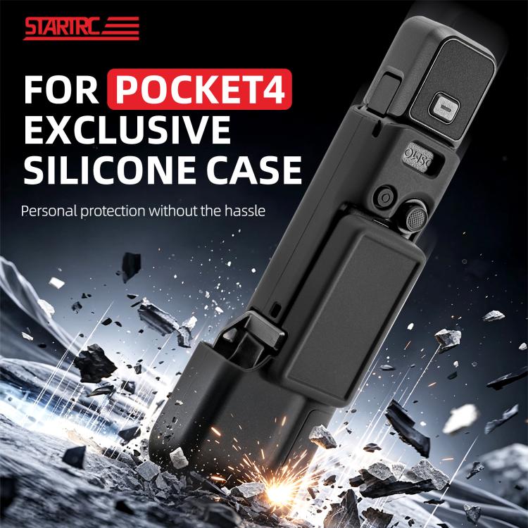 Funda de silicona para el cuerpo, el estabilizador y la lente STARTRC 2 en 1 de para DJI Osmo Pocket 4 (negra) — imagen 5