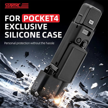Funda de silicona para el cuerpo, el estabilizador y la lente STARTRC 2 en 1 de para DJI Osmo Pocket 4 (negra) — imagen 5