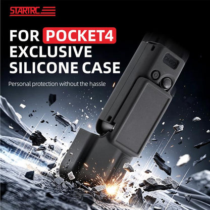 Funda de silicona para el cuerpo, el estabilizador y la lente STARTRC 2 en 1 de para DJI Osmo Pocket 4 (negra) — imagen 6