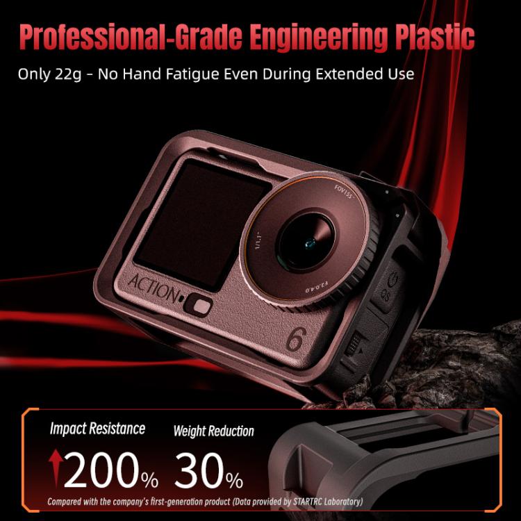 Marco adaptador de expansión vertical-horizontal con zapata fría para DJI Osmo Action 6 (negro) — imagen 14