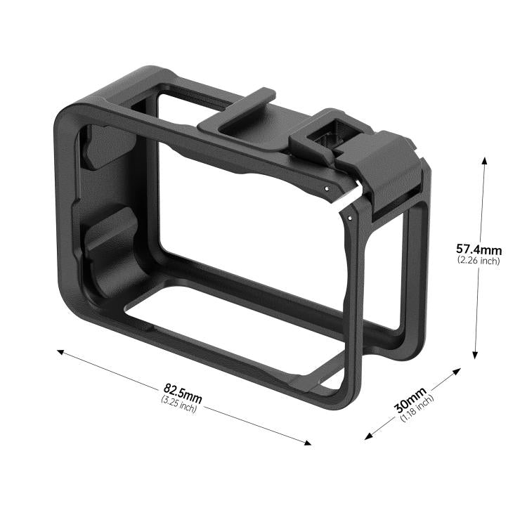 Marco adaptador de expansión vertical-horizontal con zapata fría para DJI Osmo Action 6 (negro) — imagen 3