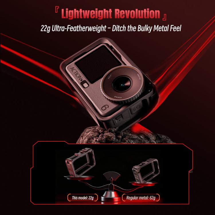 Marco adaptador de expansión vertical-horizontal con zapata fría para DJI Osmo Action 6 (negro) — imagen 8