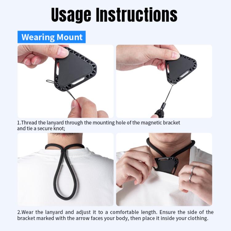 Soporte magnético para cuello de cámara de acción STARTRC, correa para el cuello para Vlog POV para DJI Osmo Action (negro)…