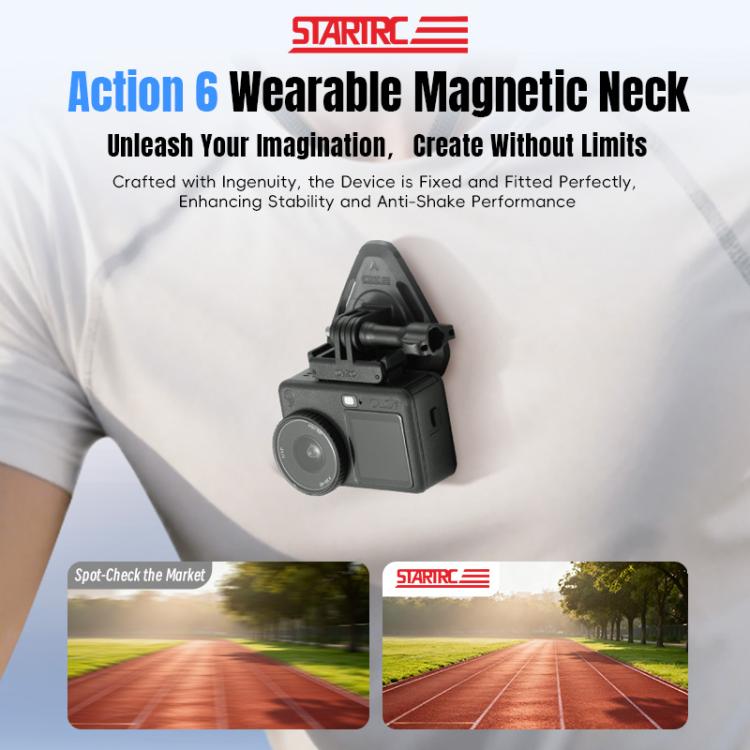 Soporte magnético para cuello de cámara de acción STARTRC, correa para el cuello para Vlog POV para DJI Osmo Action (negro)…