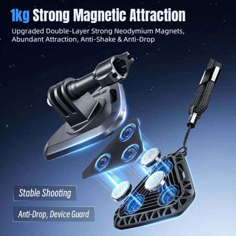 Soporte magnético para cuello de cámara de acción STARTRC, correa para el cuello para Vlog POV para DJI Osmo Action (negro)…