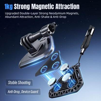 Soporte magnético para cuello de cámara de acción STARTRC, correa para el cuello para Vlog POV para DJI Osmo Action (negro)…