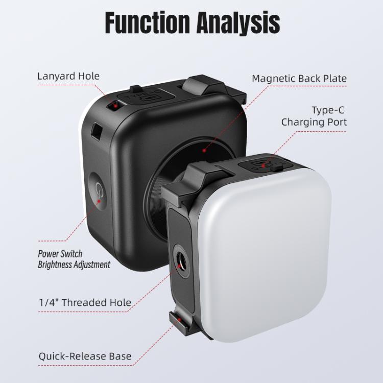 Luz de relleno de cubo pequeño STARTRC para DJI Osmo Action 6 (negra) — imagen 13