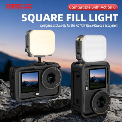Luz de relleno de cubo pequeño STARTRC para DJI Osmo Action 6 (negra) — imagen 4