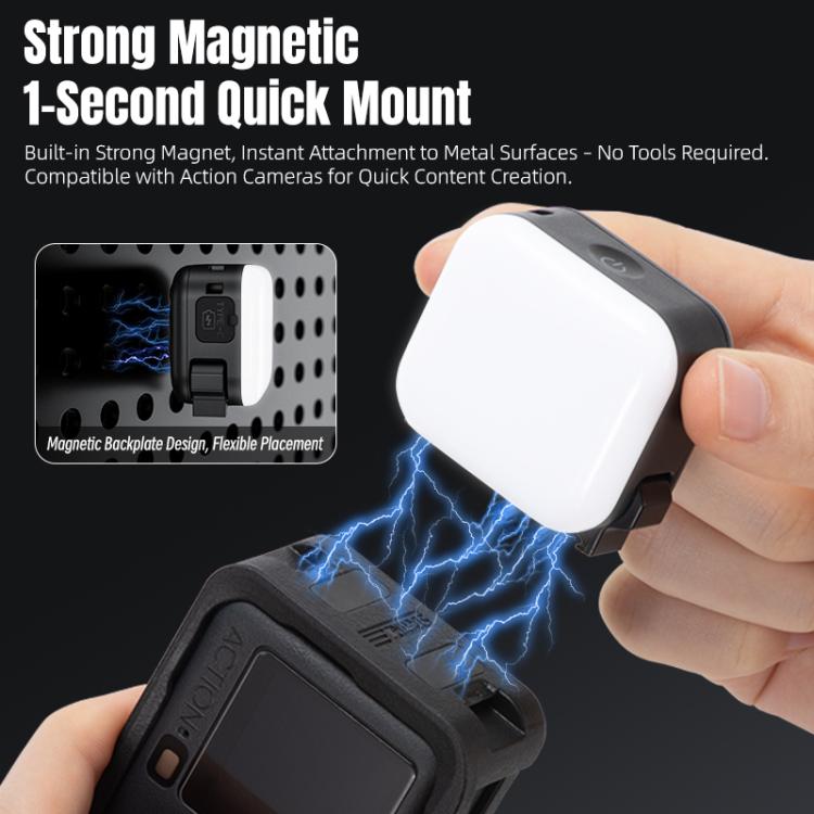 Luz de relleno de cubo pequeño STARTRC para DJI Osmo Action 6 (negra) — imagen 6