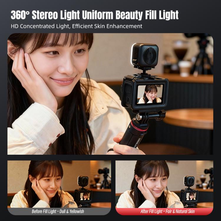 Luz de relleno de cubo pequeño STARTRC para DJI Osmo Action 6 (negra) — imagen 8